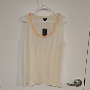 Ann Taylor Beaded Neckline Blouse